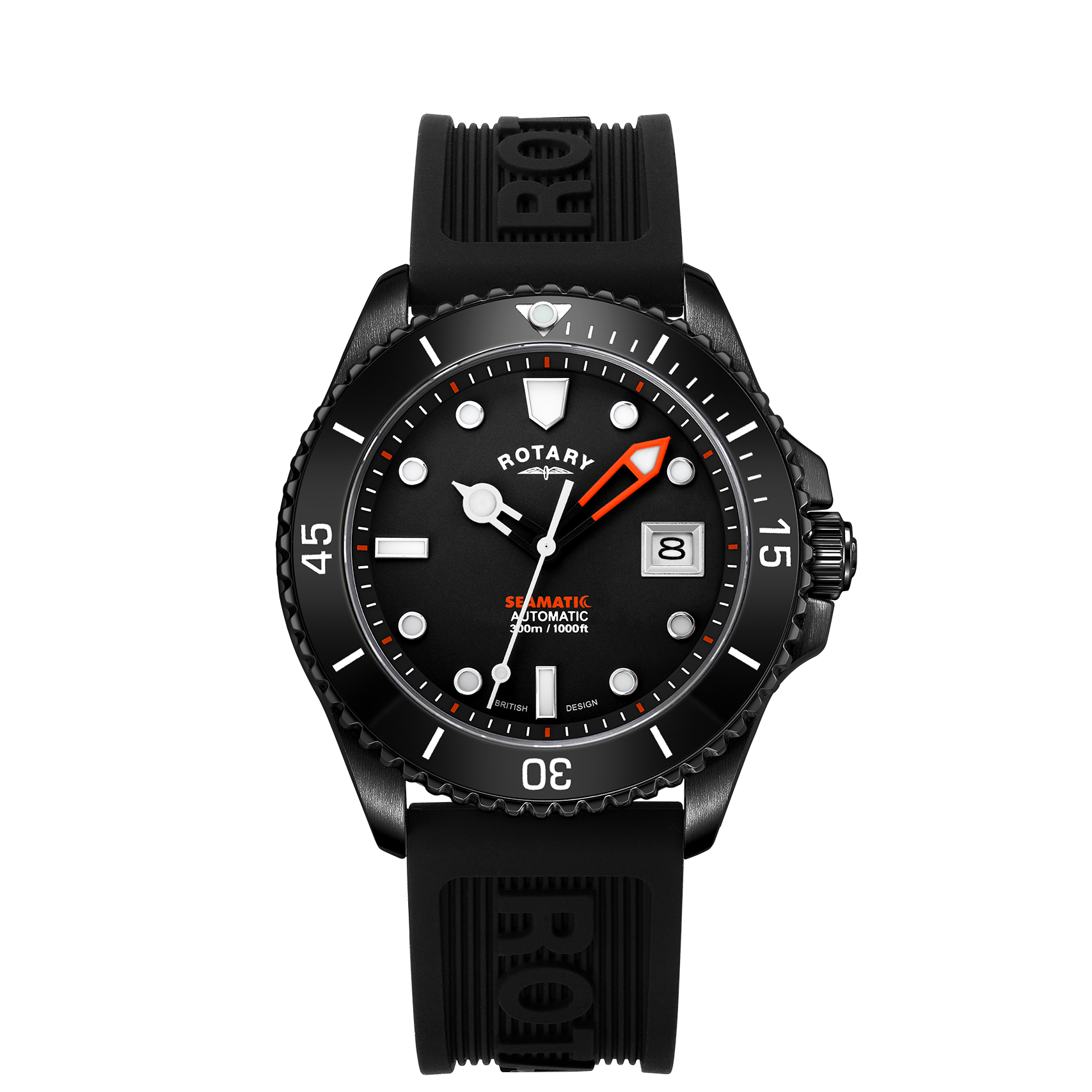 Rotary Seamatic Strap Black Edition Automatic Watch - GS05434/04