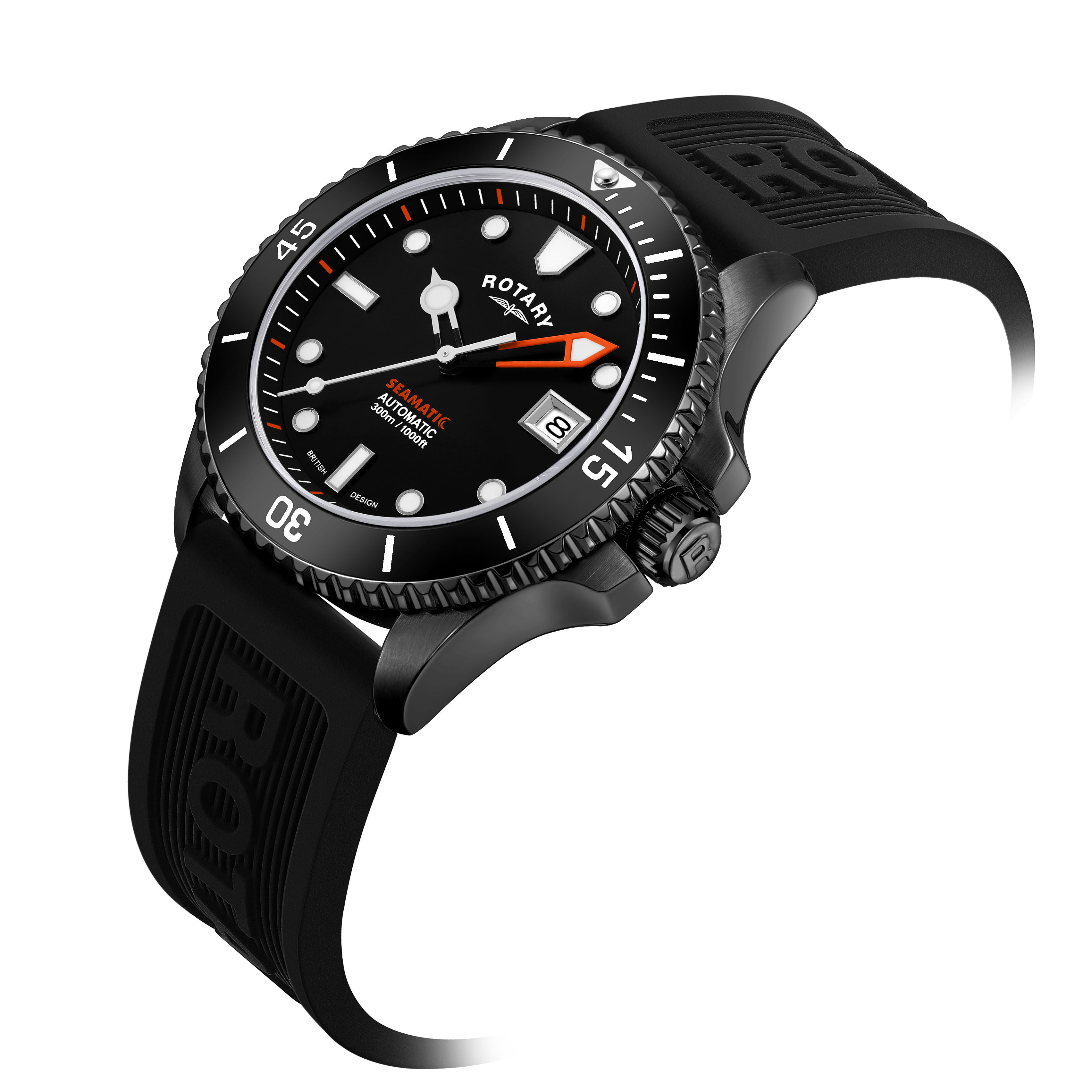 Rotary Seamatic Strap Black Edition Automatic Watch - GS05434/04