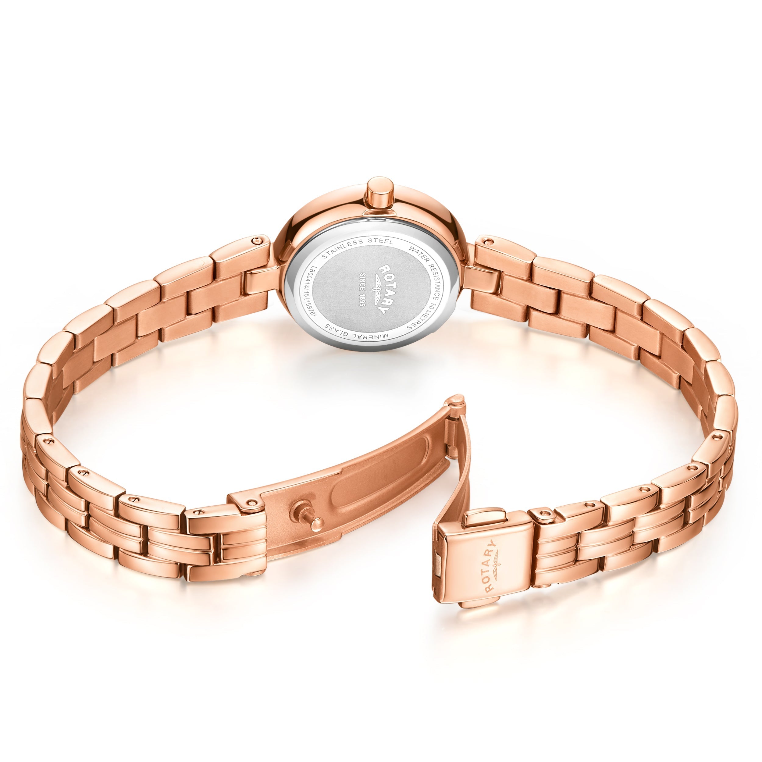 Rotary ladies watch in rose gold with a bracelet