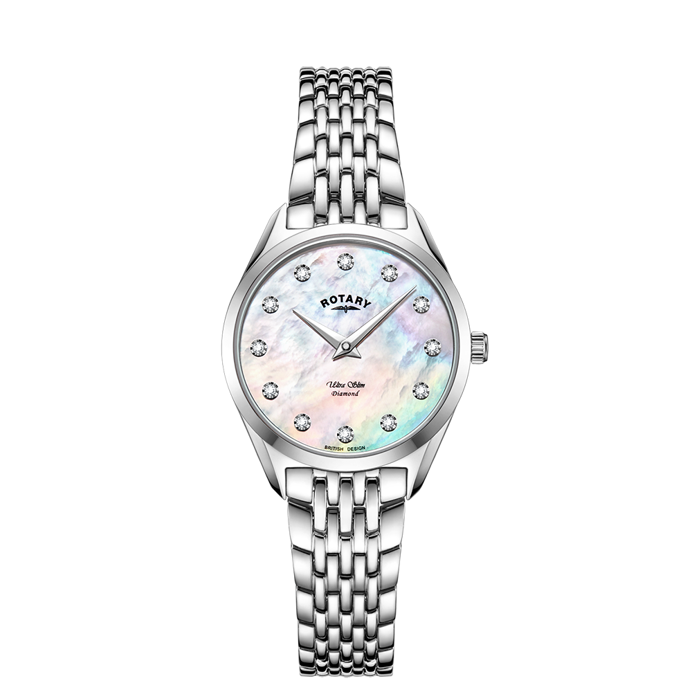 Rotary Ultra Slim Diamond Set Watch - LB08010/07/D