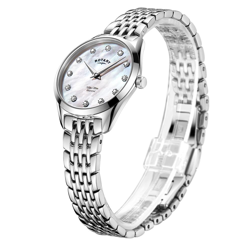 Rotary Ultra Slim Diamond Set Watch - LB08010/07/D