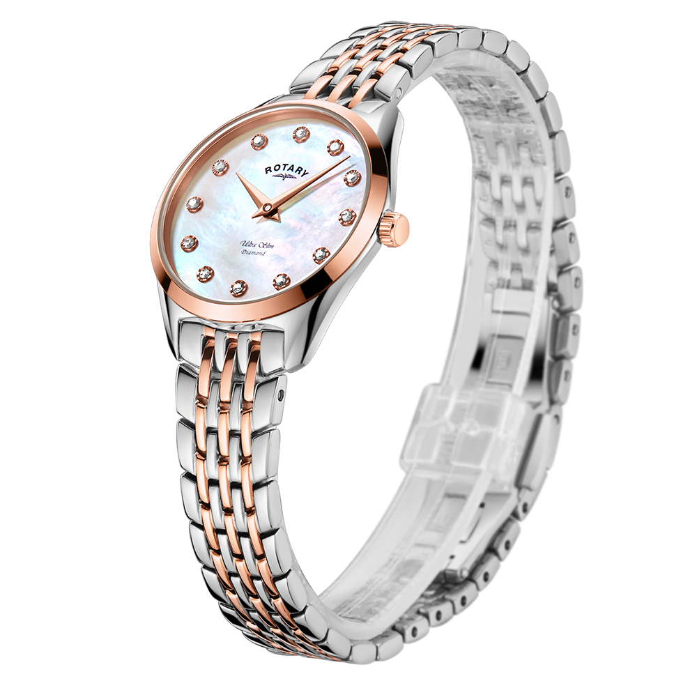 Rotary Ultra Slim Diamond Set Watch - LB08012/41/D