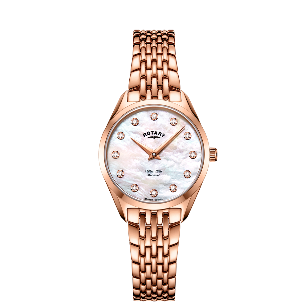 Rotary Ultra Slim Diamond Set Watch - LB08014/41/D