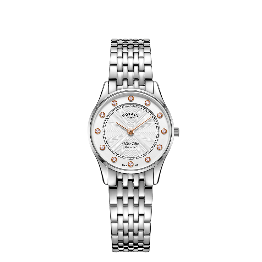 Rotary Ultra Slim Diamond Set Watch - LB08300/01/D