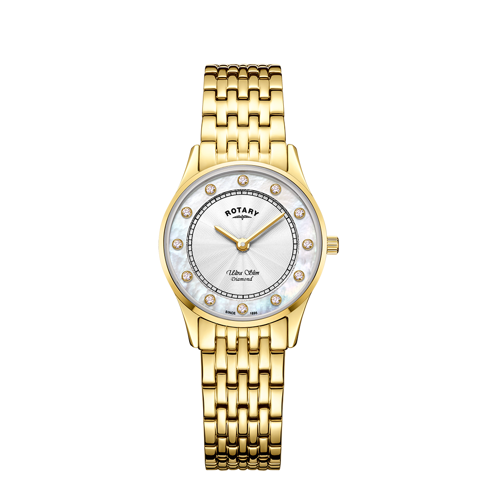 Rotary Ultra Slim Diamond Set Watch- LB08303/41/D