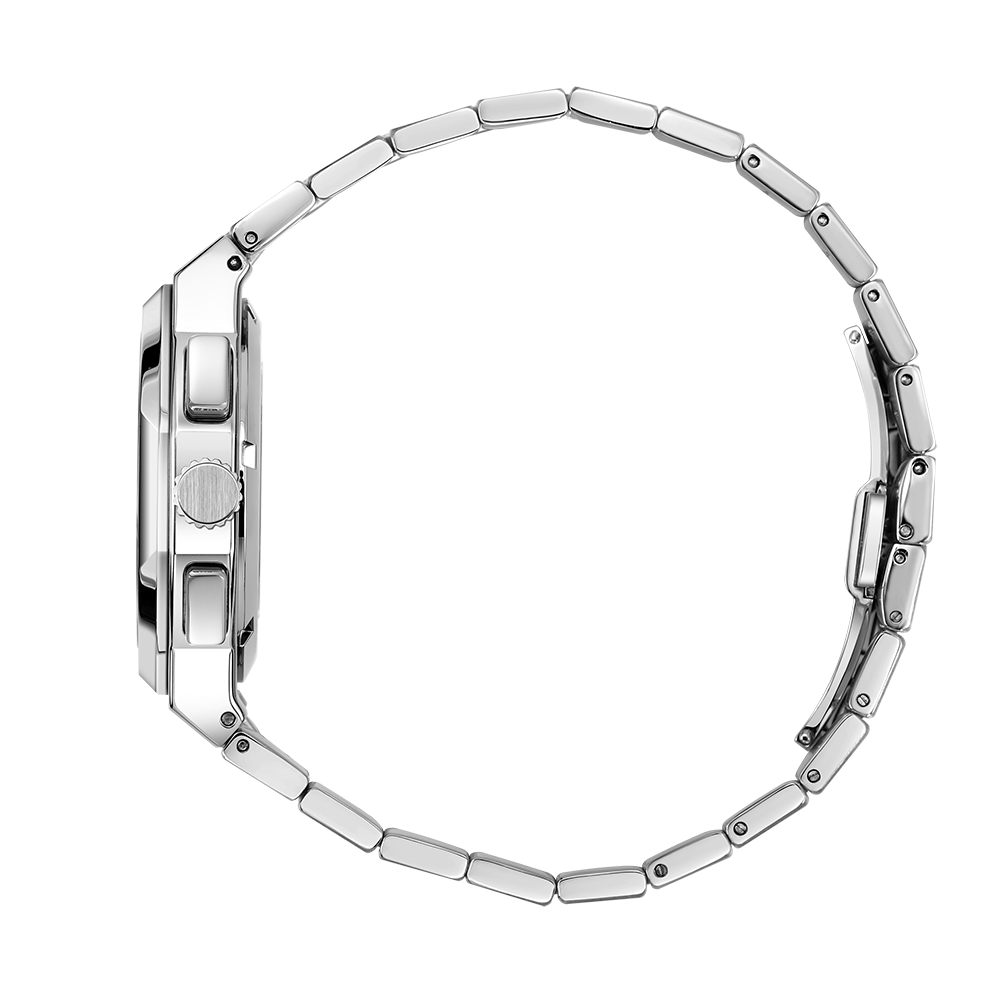 Rotary mens watch in stainless steel with an integrated bracelet