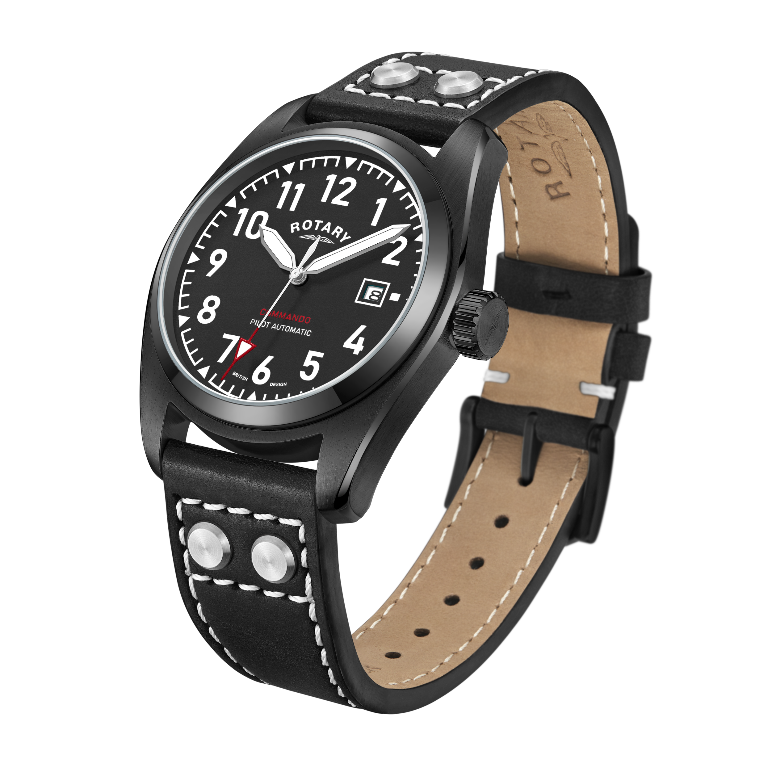 Rotary RW 1895 Pilot Automatic Black Edition Watch - GS05474/19