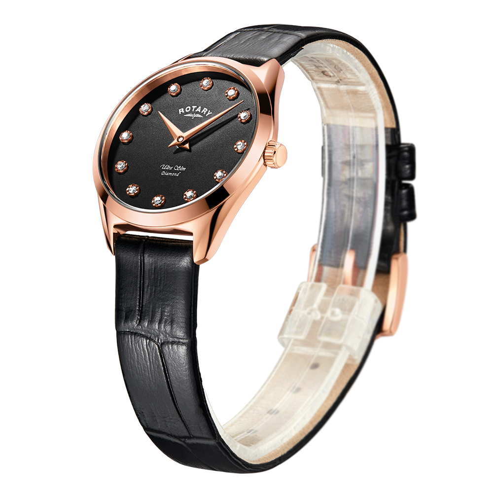 Rotary Ultra Slim Diamond Set Watch - LS08014/04/D